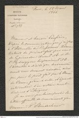 Nachlass Franz Steindachner, Brief von Auguste Henri André Doméril an Franz Steindachner (28.03.1866), Inv.Nr. 119.01, Seite 1